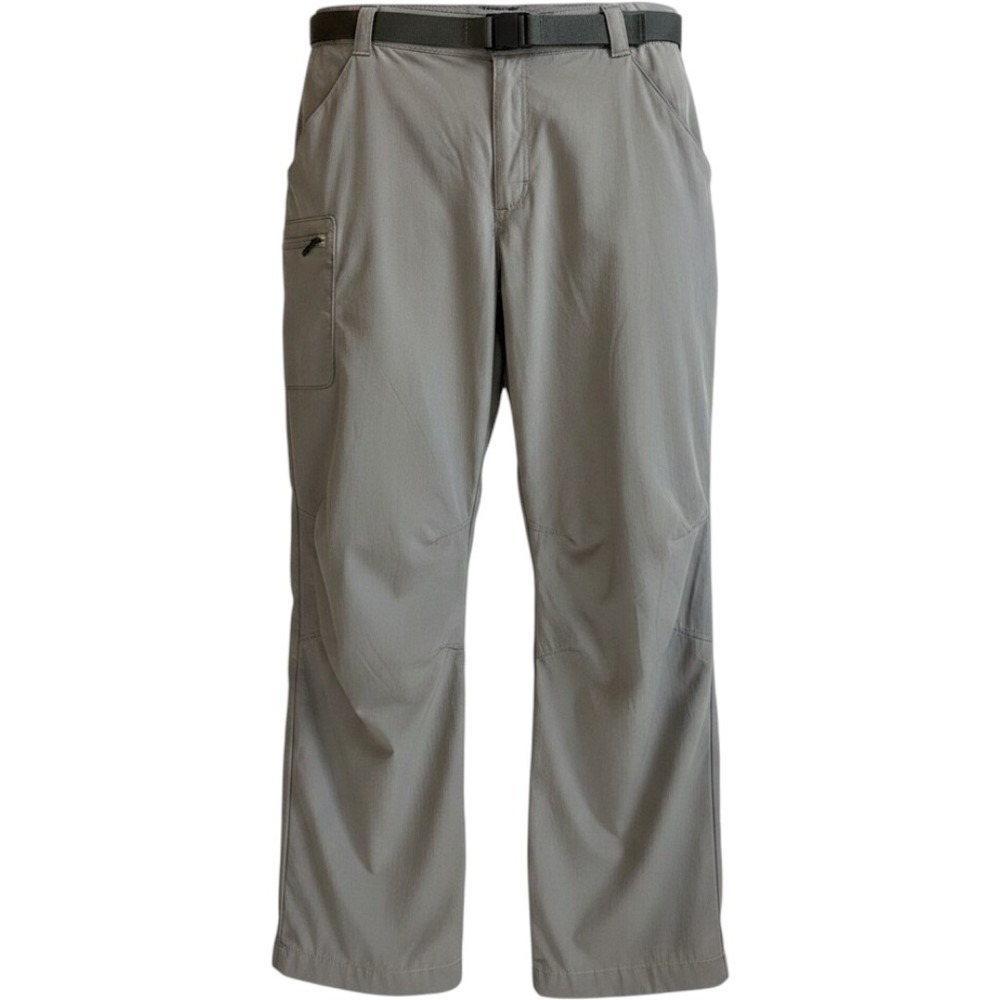 LL Bean Gray Cargo Pants Mens L Web Belt Performance Hiking Gorp Core Hiking